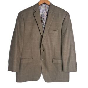 Van Heusen Studio Elbow Patch 2 Button Single Breasted Blazer Sport Coat Sz 44R